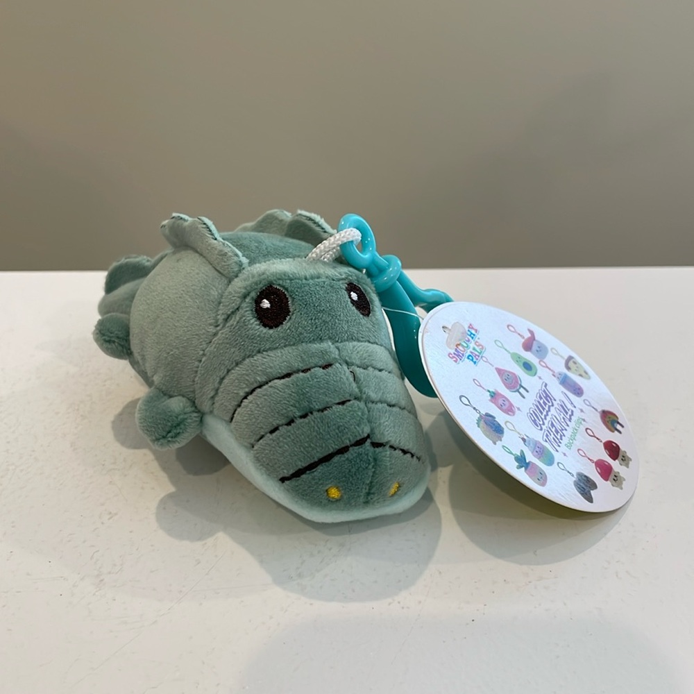 NWT 4” Smoochy Pals Crocodile 🐊 Squishy Backpack / Bag Clip by Linzy Toys